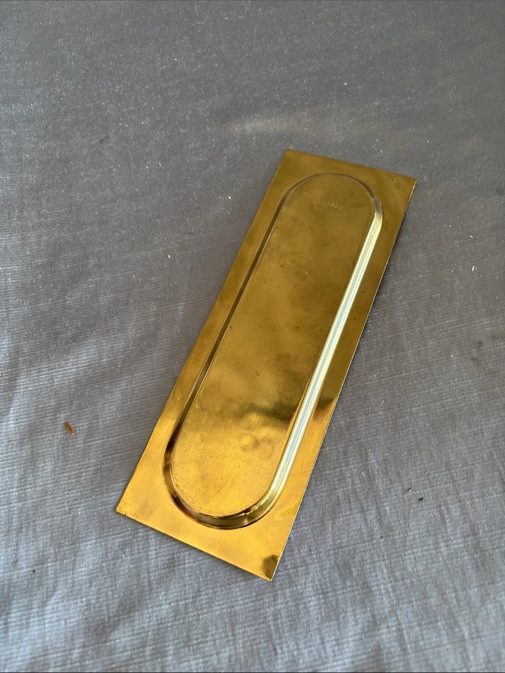 Small Brass Rectangular Vanity Tray - Gold